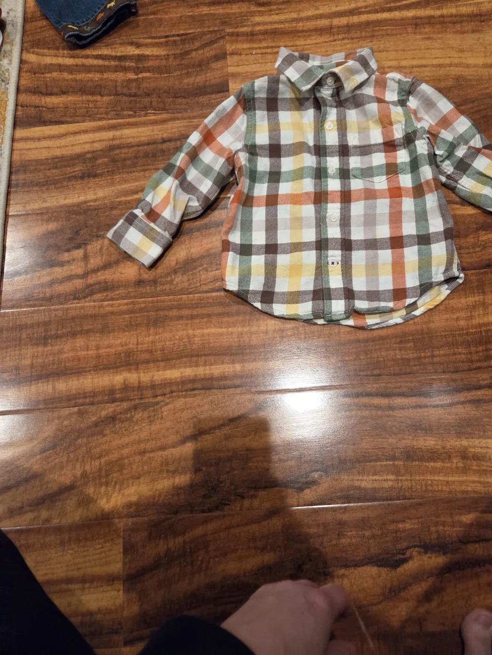 Gymboree EUC 18-24 Months Beige Corduroy Overalls and Plaid Flannel Shirt